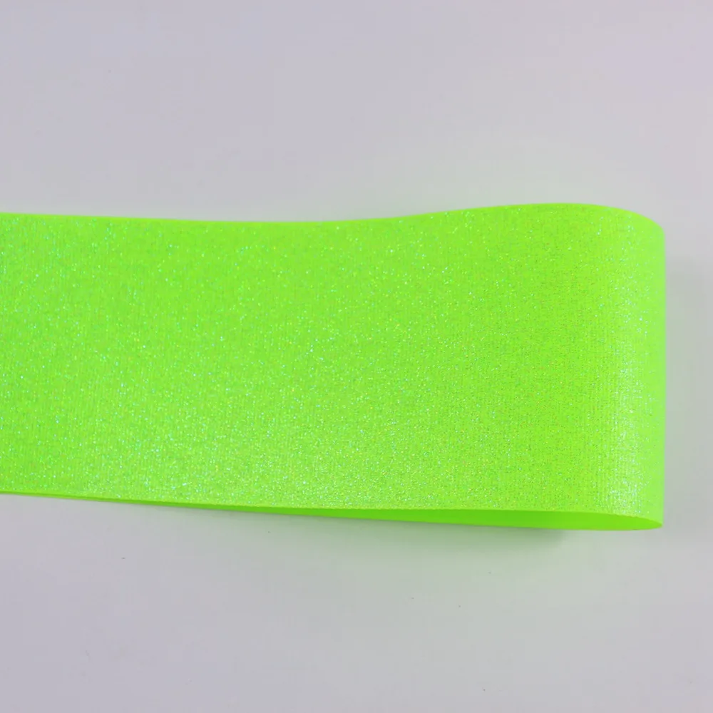 

T.R RIBBON 3'' 75mm solid glitter grosgrain neon glitter ribbon, DIY handmade materials #544 key lime 10yards