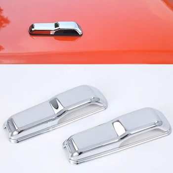 

Car Styling Accessories Front Bonnet Hood Water Spray Nozzle Cover Trim ABS Chrome 2pcs For Jeep Wrangler JL 2018 2019