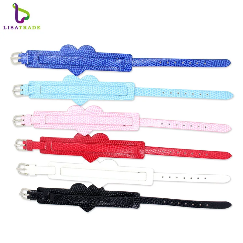 

20PCS 18+8MM Heart PU Leather DIY Wristband Bracelets " Can choose the Color" Fit 8MM Slide Letter/Charms LSBR012*20