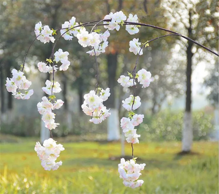 5 шт. искусственный цветок вишни ветка настенный Сакура 150 см для свадьбы центральные искусственные декоративные цветы