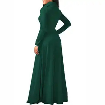 

2018 Spring and Autumn hot new large size high collar long-sleeved dress side zipper female dress limited large promotion G8