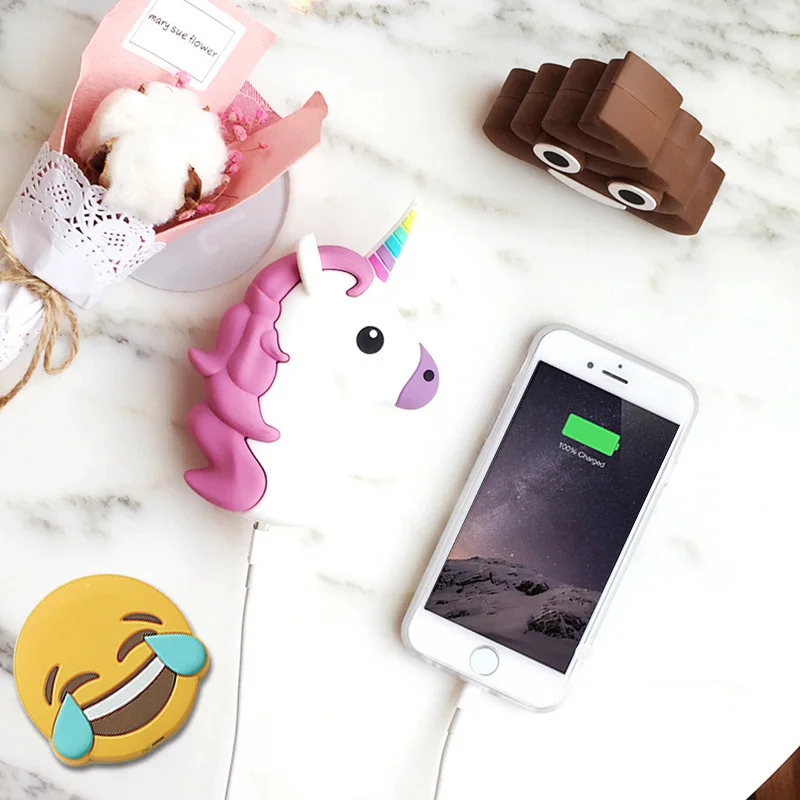 Funny Emoji Smiley Unicorn Devil Excrement Power Bank Fashion Powerbank External Battery Portable Charger For Mobile Phone