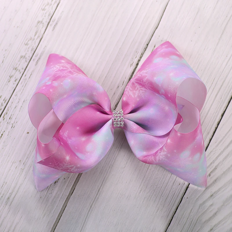 1pcs Handmade Christmas Hair Bows 8" large hair bow for girls Ribbon