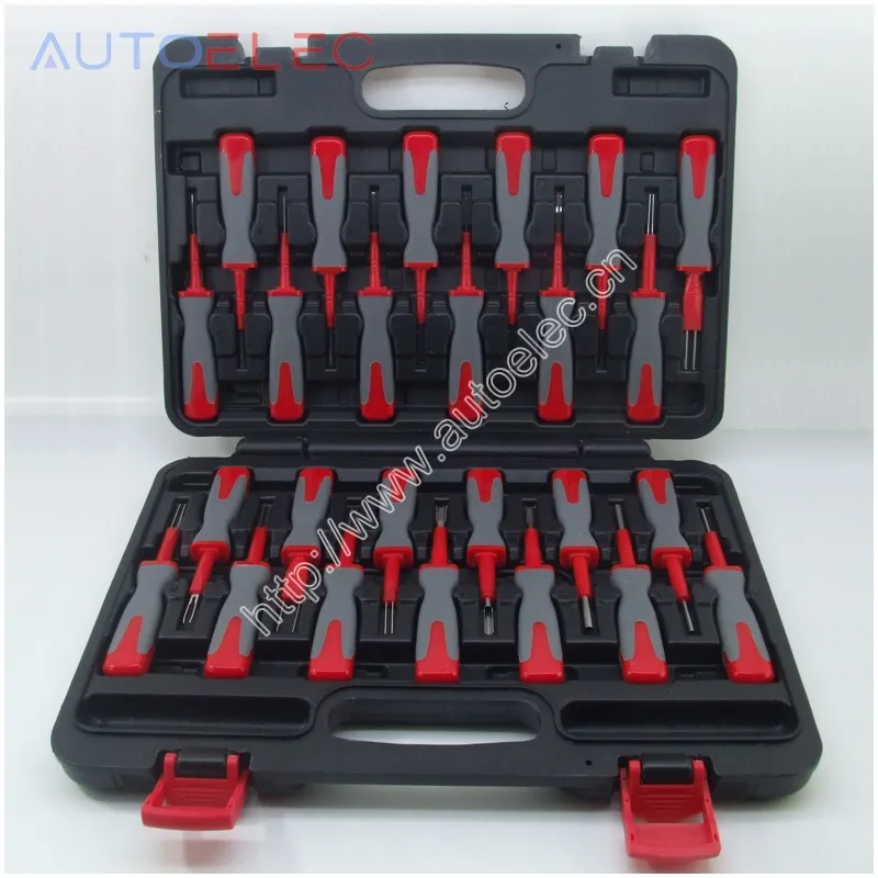 At25S Strumento Di Cablaggio Del Connettore Pin Rilascio Estrattore Crimp Terminal Di Rimozione Smontare Tool Kit Per Audi Vw Molex Delphi Tyco Amp