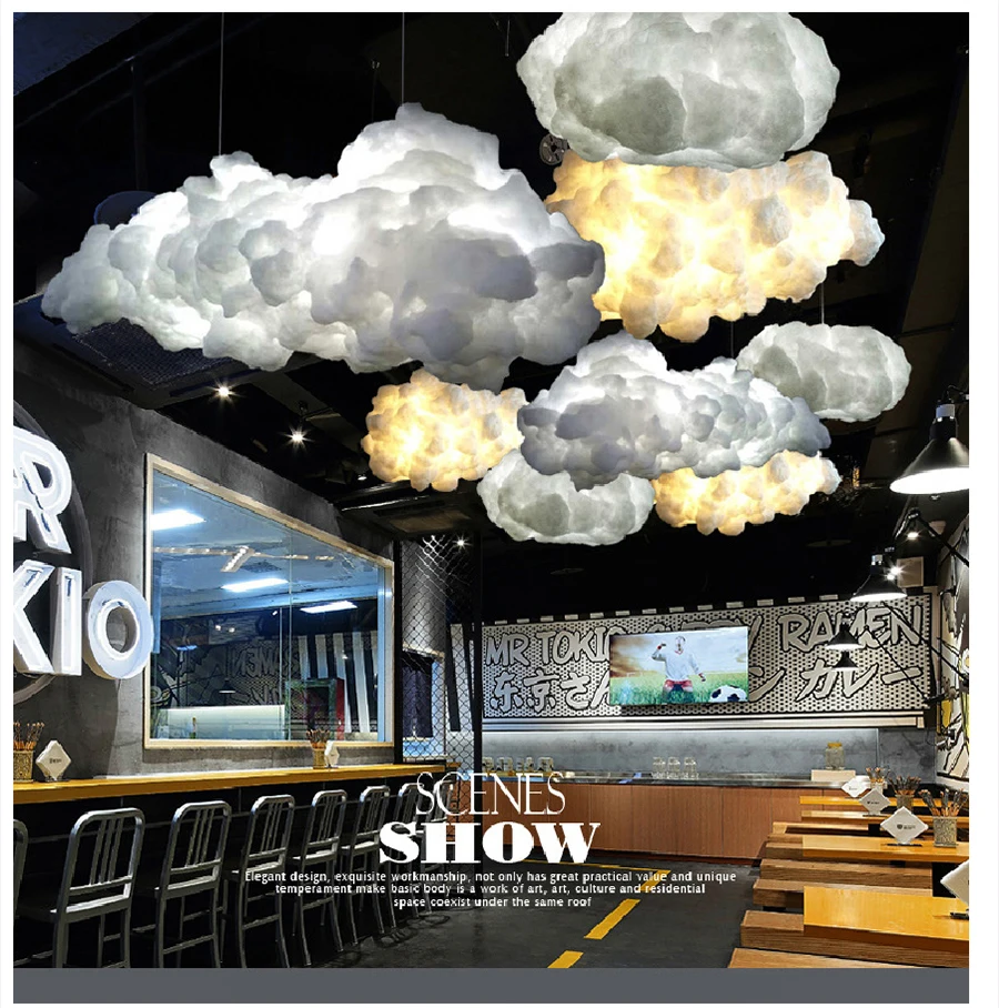 35cm Floating White Cloud Pendant Light Home Decorative Creative