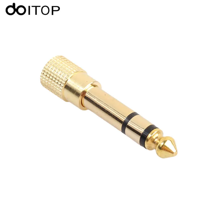 

DOITOP Gold-Plated Stereo Adapter Plug 6.35 Male to 3.5 Female Headphone Microphone Plug Terminals Audio Adapter Connector A3
