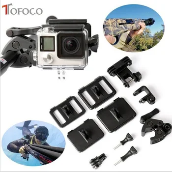 

TOFOCO Universal Gun Fishing Rod Bow Archery Rifle Barrel Fixing Clamp Mount Clip Set for Gopro Hero 5 4 3+ 3