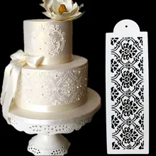 Пластик торт Окружающих Трафареты цветочный спрей Трафареты на день рождения форма для торта декоративная приспособления для выпечки DIY Плесень Фондант шаблон