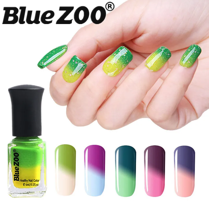 BlueZOO 6ml Women Gel Nail Polish Temperature Change Color Water Nail