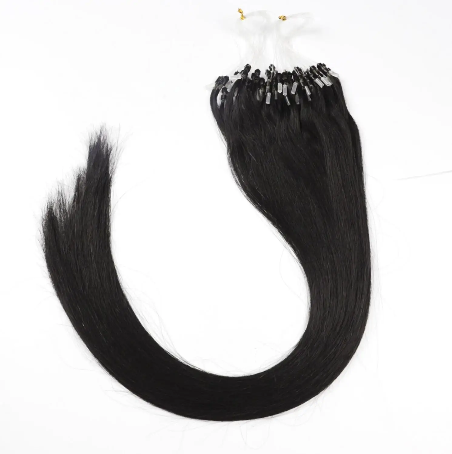 ZZHAIR 1 г/локон 1"-22" Искусственные волосы одинаковой направленности Петлевое микрокольцо волосы человеческие волосы для наращивания капсулы кератиновые волосы из бисера 50 шт/упаковка - Цвет: # 1B