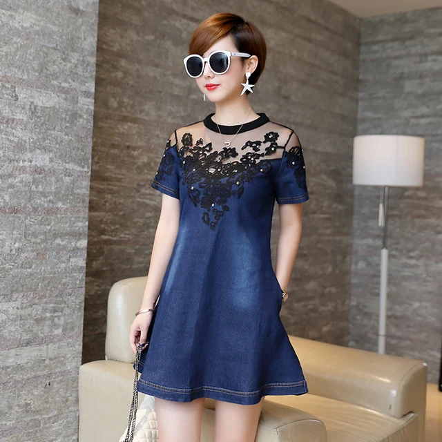 2018 Summer Fashion New Women Diamond Embroidery Short Vestidos Y 2018 Summer Fashion New Women Diamond Embroidery Short Vestidos Y Net Yarn Lace Patchwork Self