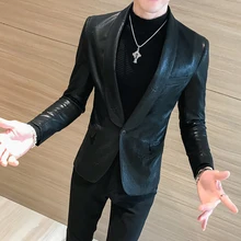 Весенний и осенний повседневный костюм Мужская куртка Корейская версия самообслуживания pu кожаный маленький костюм красивая повседневная одежда