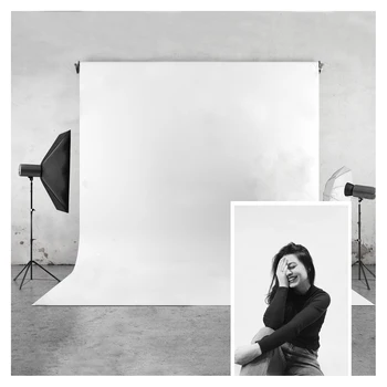 

Pure White Photo Background HUAYI Vinyl&Polyester Photography Backdrop for Photo Studio Pictures Or Private Ins Photos