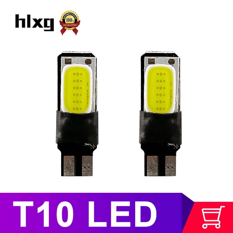 

hlxg 2PCS w5w T10 led 12V 168 194 car styling led Interior Light Turn Signal Brake Reading Plate Lamp led bulb indicator T10-008