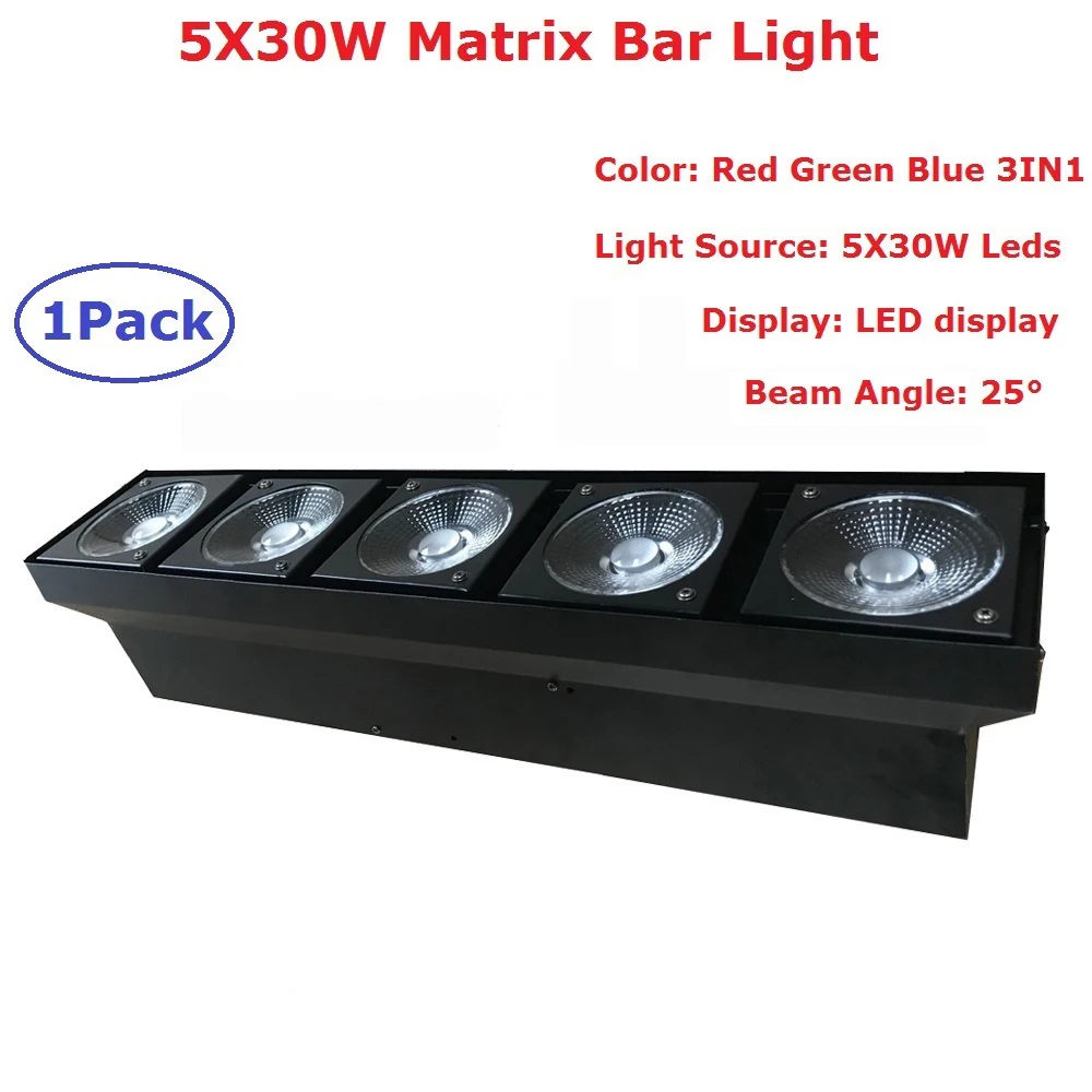 Картонная упаковка 5X30W RGB светодиодная матрица Blinder Light 3в1 трехцветный авто звук