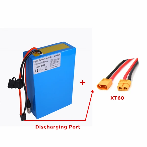 48 В 20AH литий-ионный Электрический скутер велосипед батарея для Li-ion Ebike 750 Вт 1000 Вт велосипедный мотор& 30A BMS 54,6 в 2A зарядное устройство - Цвет: XT60 Port