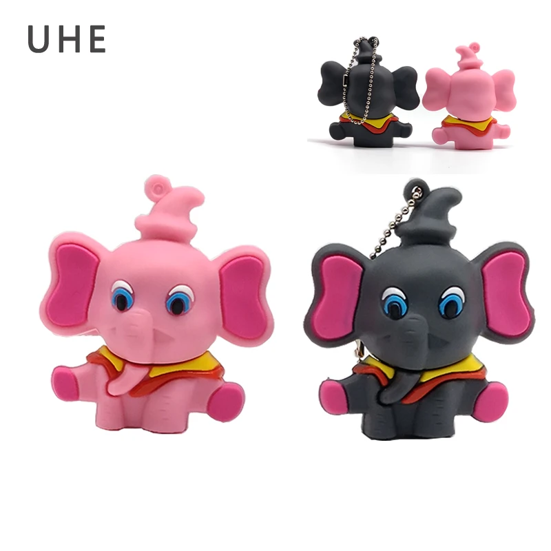 

USB flash drive 4GB 8GB 16GB 32GB 64GB cartoon elephant memory stick real capacity pendrive cute mini computer gift pen drive