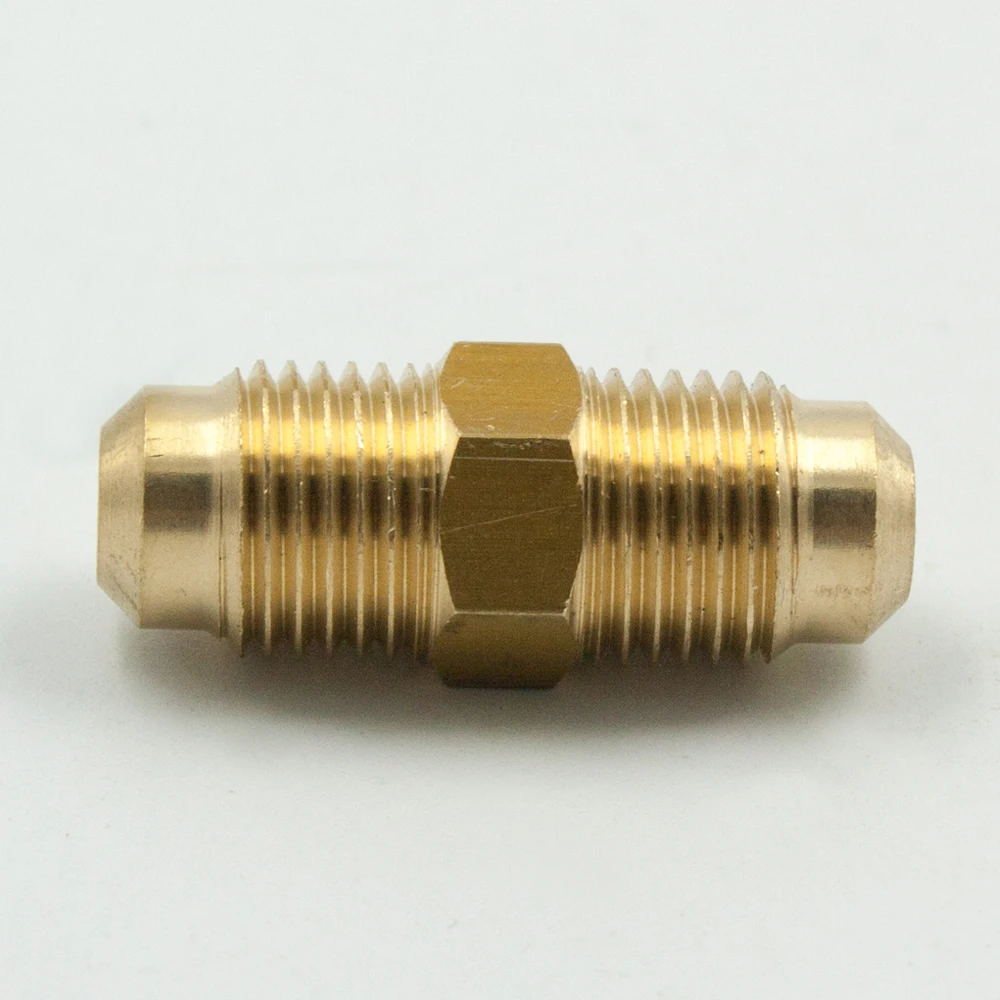 SAE 45 Degree Flare Adapter Union Pack of 2 Legines Brass Tube Fitting 1//4 Flare Male to 3//8 NPT Male
