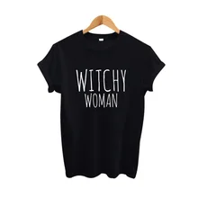 Witchy Woman Harajuku Tshirt Summer Hipster Punk rock Letters T-shirt Women Funny T shirts Black White Tee shirt femme 2017