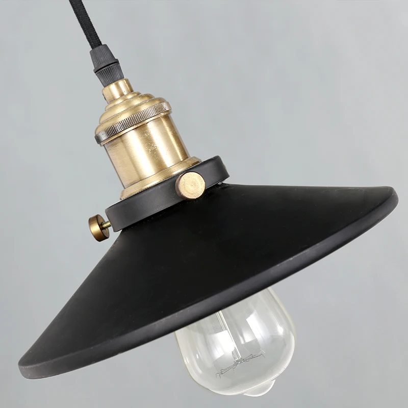 Винтажный Черный подвесной светильник в стиле лофт s Железный шкив лампа E27