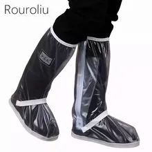 Rouroliu Осенне-зимняя Дамская обувь прозрачный протектор дождь бахилы унисекс многоразовая ПВХ водонепроницаемые бахилы женские RB214