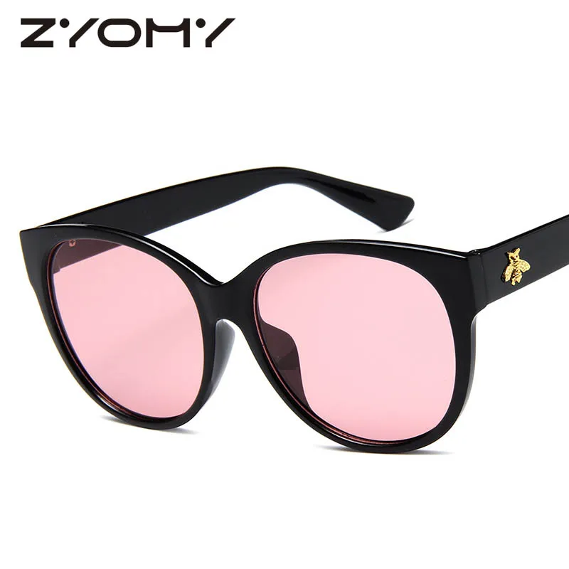 Brand Designer Oversized Honey Bee Eyewear Vintage Women Goggles Big Frame Retro Glasses Clear