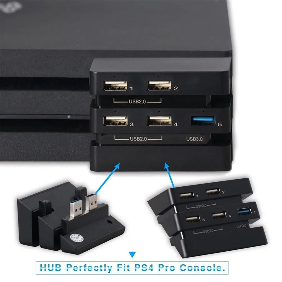 Набор PS4 Pro охлаждающий вентилятор Комплект USB внешний 5 кулер Супер Турбо PS4 Pro usb-хаб 3,0 2,0 5 usb портов адаптер для Playstation 4 Pro