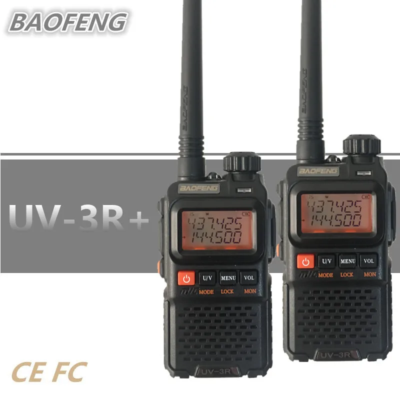

2PCS Baofeng UV-3R+ PLUS Mini Walkie Talkie Portable UHF VHF HF Mobile Radio Transceiver UV3R Radio Set Station Amateur Hunting