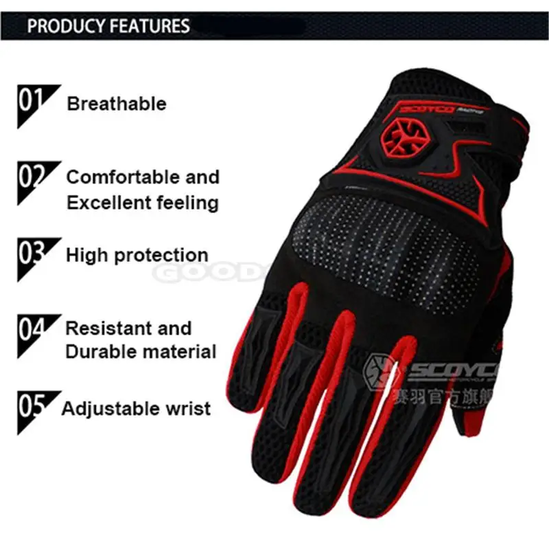 SCOYCO перчатки для мотокросса, внедорожные гоночные перчатки, перчатки для мотокросса, перчатки для мотокросса