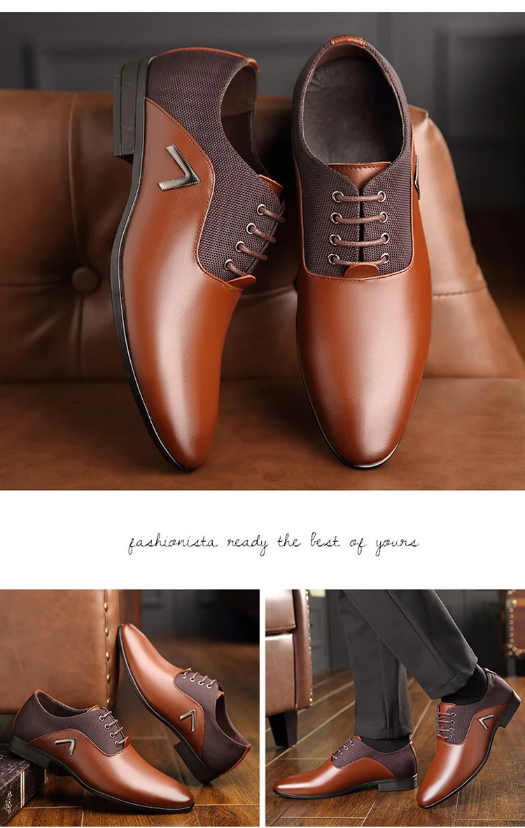 couro de luxo moda sapatos de casamento
