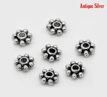

DoreenBeads Retail 1000PCs Tiny Daisy Spacers Beads 4mm Dia.