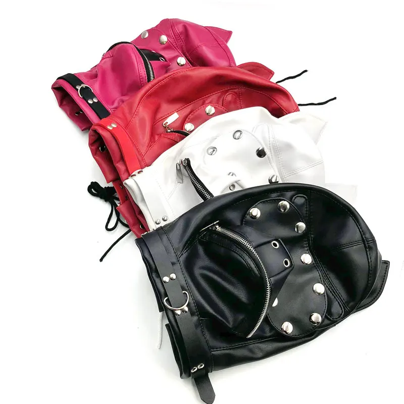 Кожаная маска Bdsm для собак повязка на голову бондажа Маскарадная БДСМ игрушки