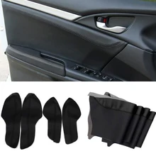 Car Interior DELL’UNITÀ di elaborazione Porta In Pelle Bracciolo Pannello di Copertura Impermeabile Borsette Superficie Accessori per Lo Styling Trim Per Honda Civic 10th 16 17
