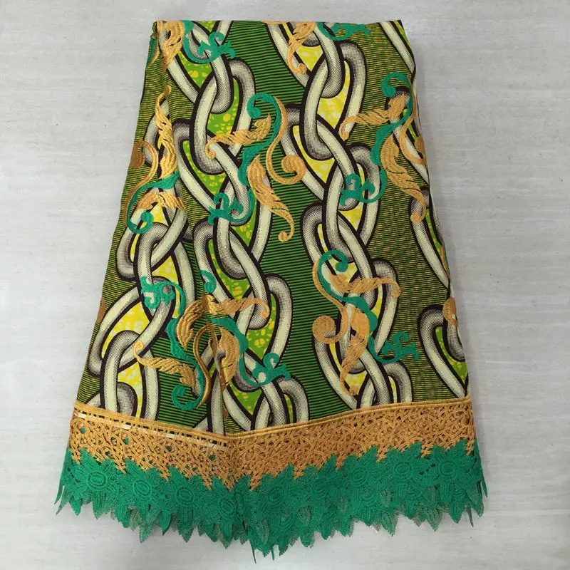Дизайн батик ткань с кружевом Высокое качество вышитые Африканские Восковые кружева ткань хлопок нигерийский гипюр воск кружева 6 ярдов - Цвет: 23