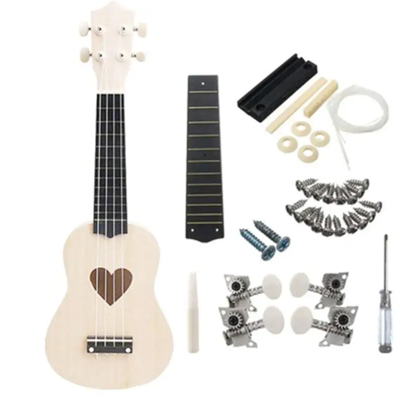 New 1 Set Men Women DIY Ukulele Make Your Own Ukulele Hawaii Ukulele Kit Musical Instrument 4 Styles - Цвет: C