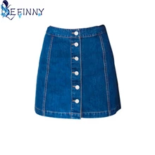 ZH Женская юбка с завышенной талией универсальная юбка для девочек Джинсовая женская юбка