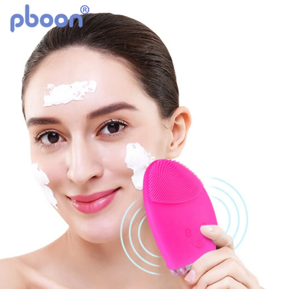 Ultrasonic Electric Facial Cleansing Brush Vibration Skin Care Tool Electric Silicone Face