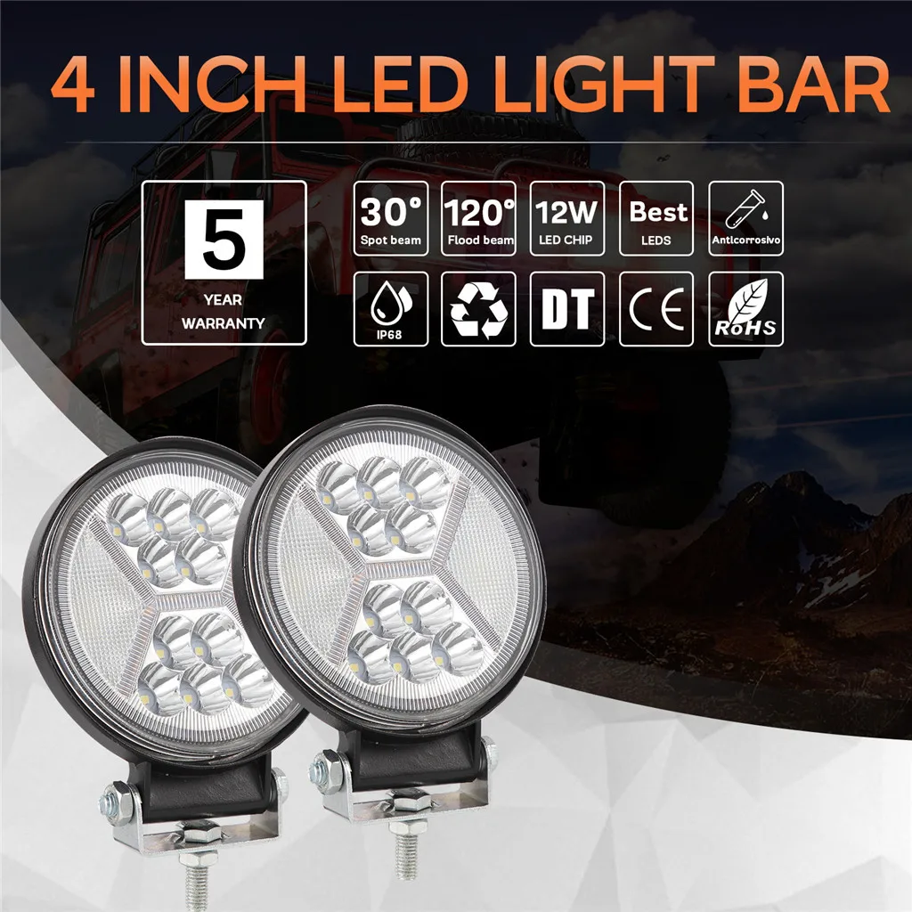 

Round 4 Inch Car LED Work Light 162W LED Daytime running light Spot Beam Offroad Driving Light Bar Auto Accessorie