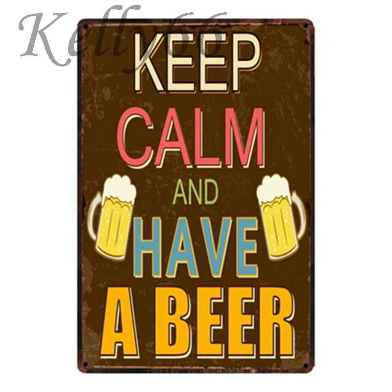 [ Kelly66 ] Keep Calm And Have A Beer Metal Sign Tin Poster Home Decor Bar Wall Art Painting 20*