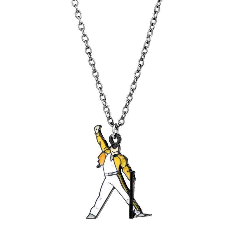 1 шт. рок-группа queen модное ожерелье музыкальное искусство Фредди Меркурий кулон ожерелье металлическая эмаль ювелирные изделия вентиляторы подарки дропшиппинг - Окраска металла: silver