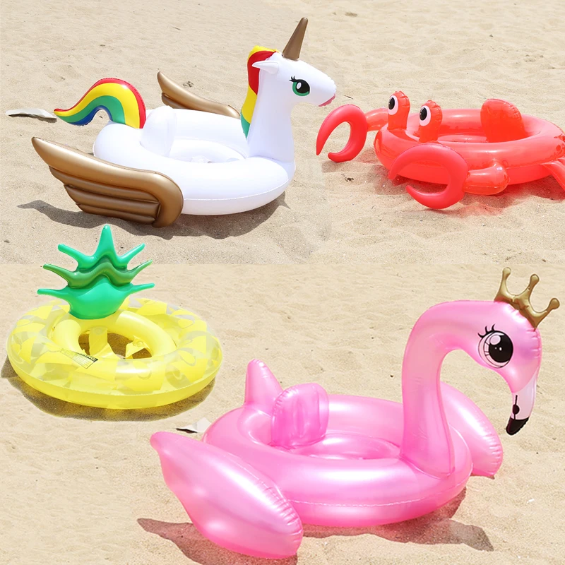 Детское плавание кольцо Dount сиденья надувной фламинго Лебедь Краб бассейна детские летние вода Fun бассейн игрушки Дети плавание в бассейн