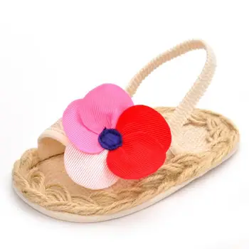 

Summer Style Baby Sandals Girls Princess Beautiful Flower Soft Sole Elastic Cord Shoes Infant Toddler Moccasins