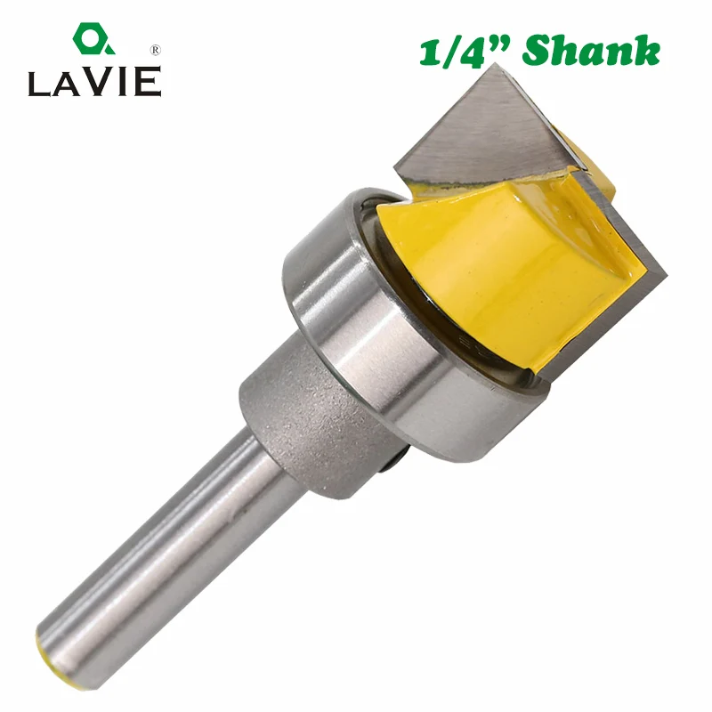 1pc 1/4 Shank STR. Bit with Bottom Tip with Bearing Square Groove Profile Carving Router Bit Door Wood Panel Cutter Knife 01008