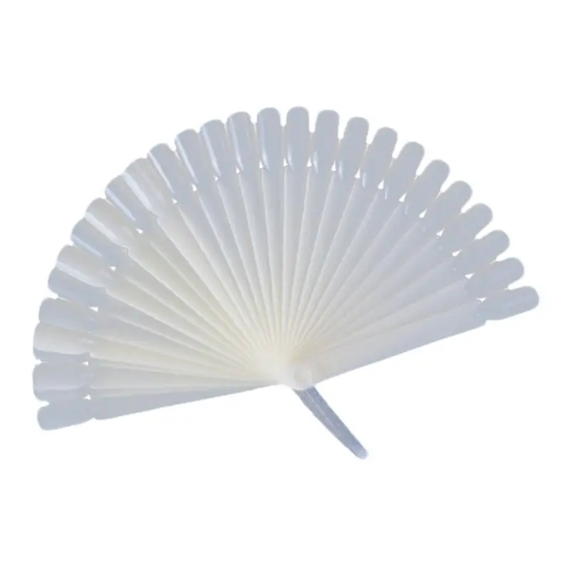 

12/32/50 Tips False Fake Nail Art Polish Fan Shape Color Card Plastic Practice Stick Chart Palette Display Board Tools With Ring