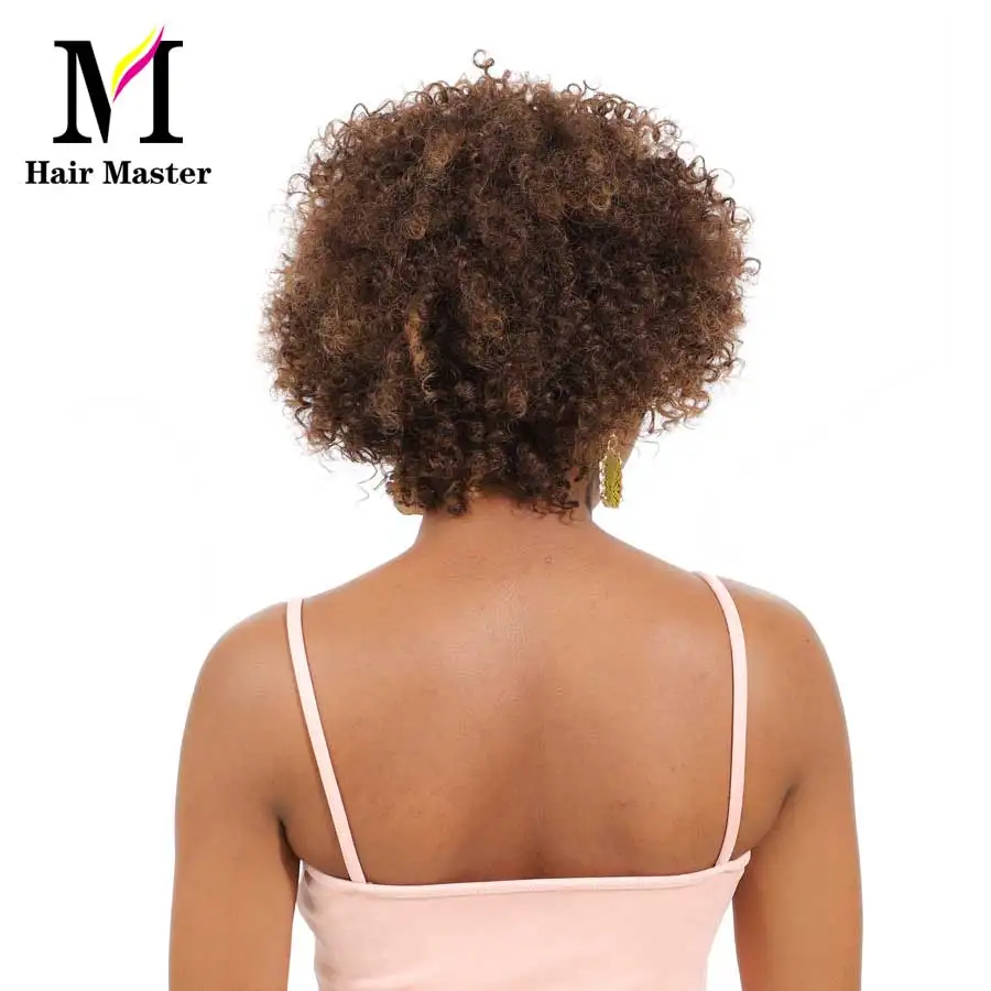 Короткие кудрявые человеческие волосы парики бразильские волосы remy афро кудрявые парики Омбре человеческие волосы парик Цвет F4/30 для Черный Белый Wome