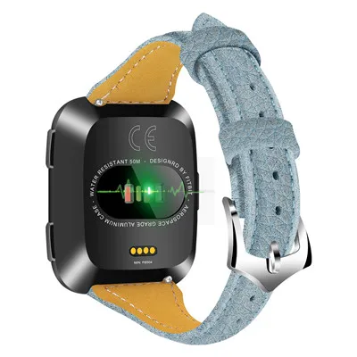 Smog blue Для Fitbit Versa Lite Edition, ремешок из натуральной кожи, сменный ремешок для часов, Браслет для Fitbit Versa, фитнес-часы - Цвет ремешка: Smog blue