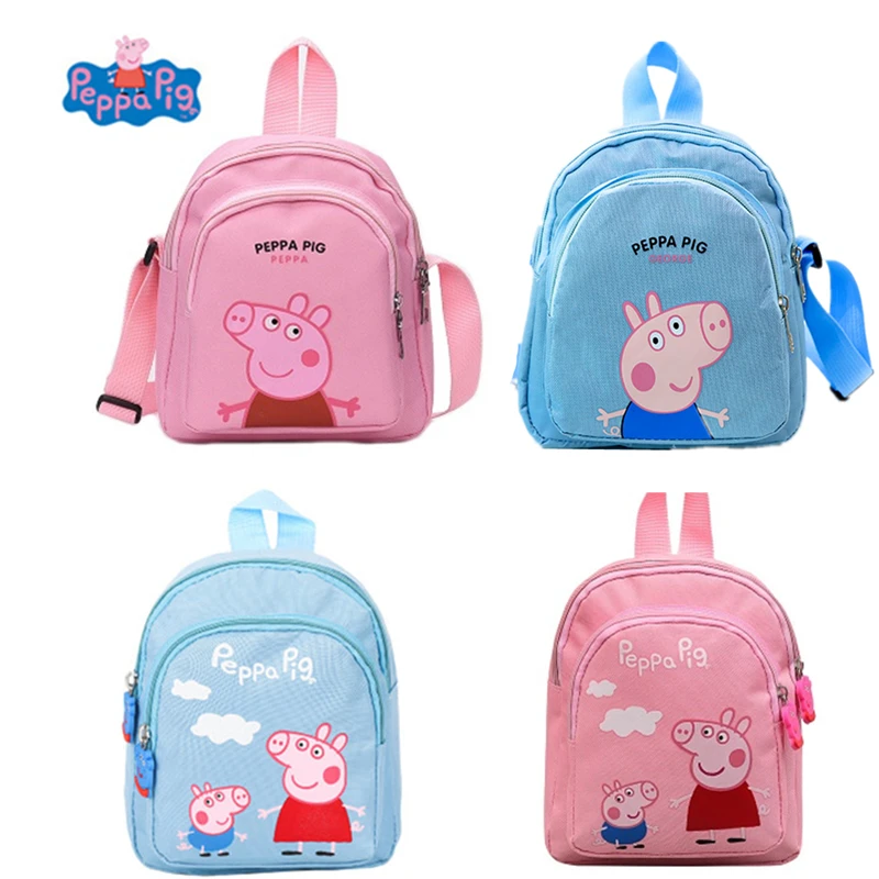 

Peppa Pig George Package Pink Backpack Cartoon Decoration Wallet Kawaii George Blue Pink Girl Fashion Anime Action Figures Gift
