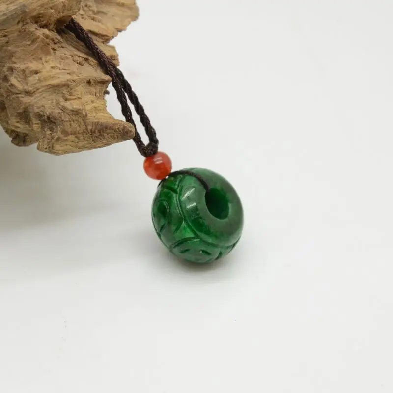

Natural Burmese stone pendant necklace green ball pendant men and women jewelry JADES jewelry children style