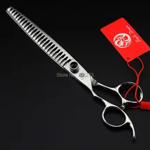 8,0 дюймов Профессиональный левосторонний уход за питомцем вычесывание ножницы рыбий кости ножницы JP440C краски ножницы для животных 1 шт. LZS0392