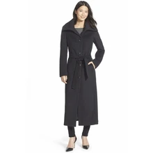 Британский бренд, новинка, осень/зима, Простое Шерстяное однобортное длинное пальто макси, женское облегающее пальто, верхняя одежда, manteau femme abrigos